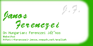 janos ferenczei business card